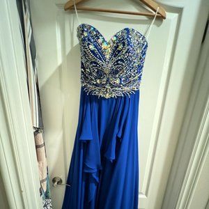 strapless beaded gown